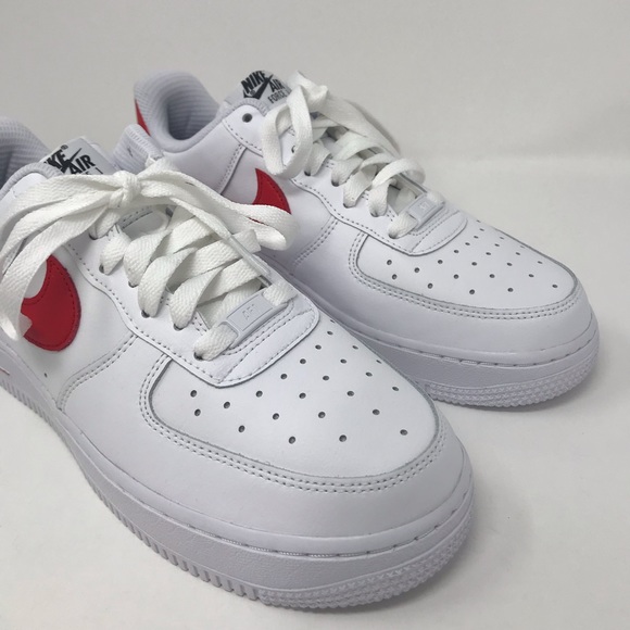 Nike Custom Air Force 1 Leather Parker White RedW - Picture 6 of 8